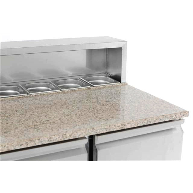 Combisteel Pizza Koelwerkbank | 230L | 2 deuren | +2°C/+8°C | 5x 1/6 GN | Statisch | 903x700x1090(h)mm | 7950.0070
