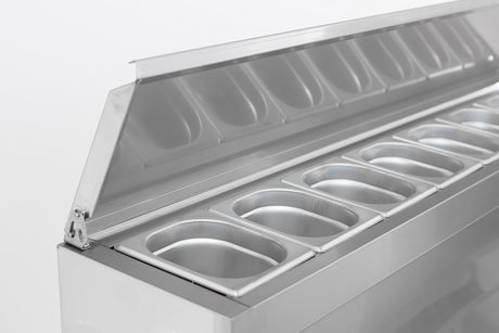 Combisteel gekoeld saladette | 8x 1/6 GN | +2°C/+8°C | Statisch met ventilator | 1365x700x870(h)mm | 7950.0100
