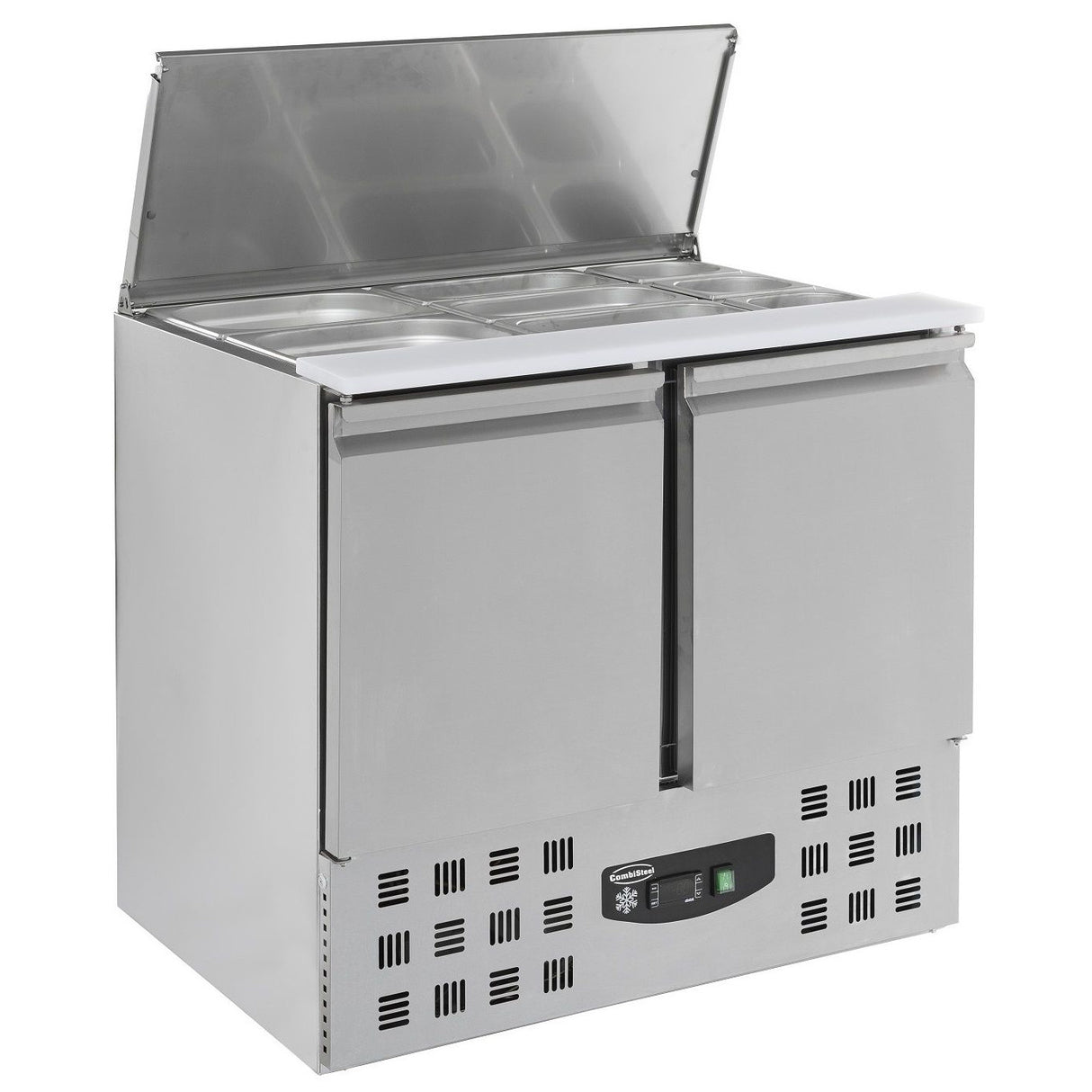 Combisteel gekoeld saladette | 2x 1/1 GN + 3x 1/6 GN | +2°C/+8°C | Statisch met ventilator | 900x700x870(h)mm | 7950.0105