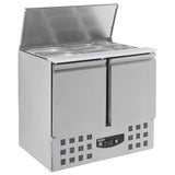 Combisteel gekoeld saladette | 2x 1/1 GN + 3x 1/6 GN | +2°C/+8°C | Statisch met ventilator | 900x700x870(h)mm | 7950.0105