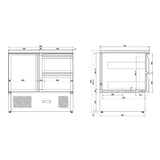 Combisteel Koelwerkbank | ENERGY LINE | 257L | 1 Deur met 2 Laden | +2°C/+8°C | Geforceerd | 900x700x875(h)mm | 7450.5105