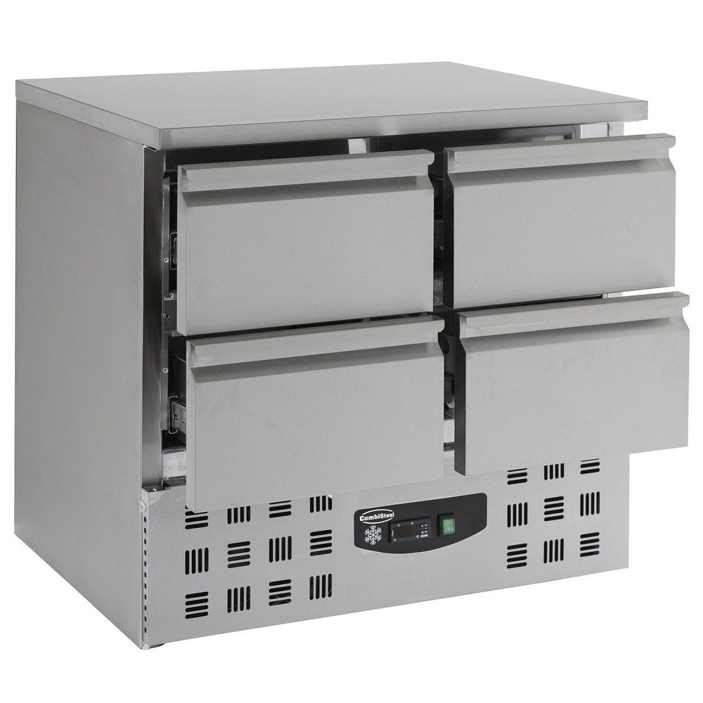 Combisteel Koelwerkbank | 257L | 4 Laden | +2°C/+8°C | Statisch met ventilator | 900x700x875(h)mm | 7950.0110