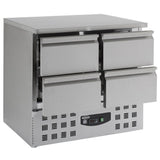 Combisteel Koelwerkbank | 257L | 4 Laden | +2°C/+8°C | Statisch met ventilator | 900x700x875(h)mm | 7950.0110