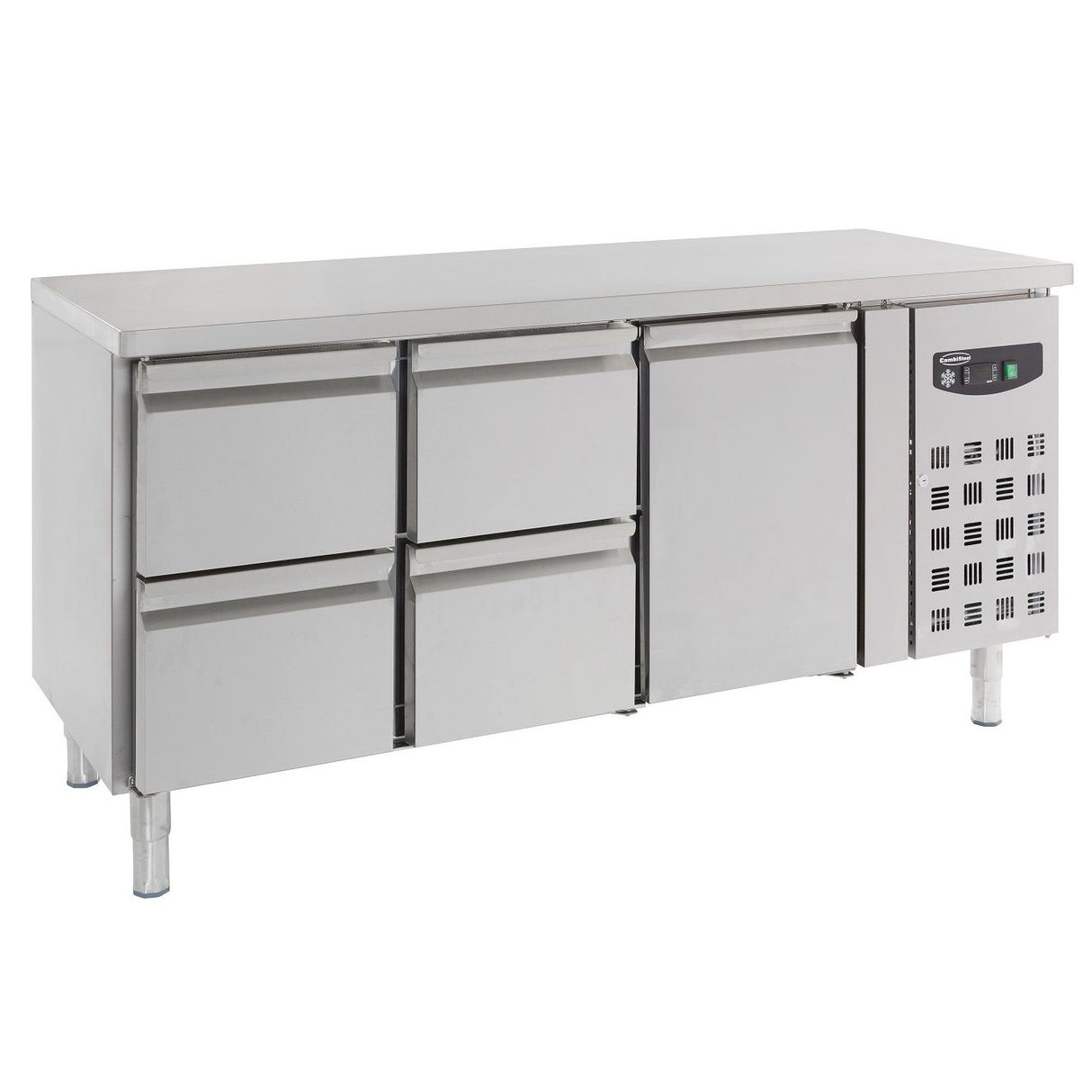 Combisteel Koelwerkbank | 417L | 1 deur 4 laden | +2°C/+8°C | Geforceerd | 1795x700x850(h)mm | 7950.0215