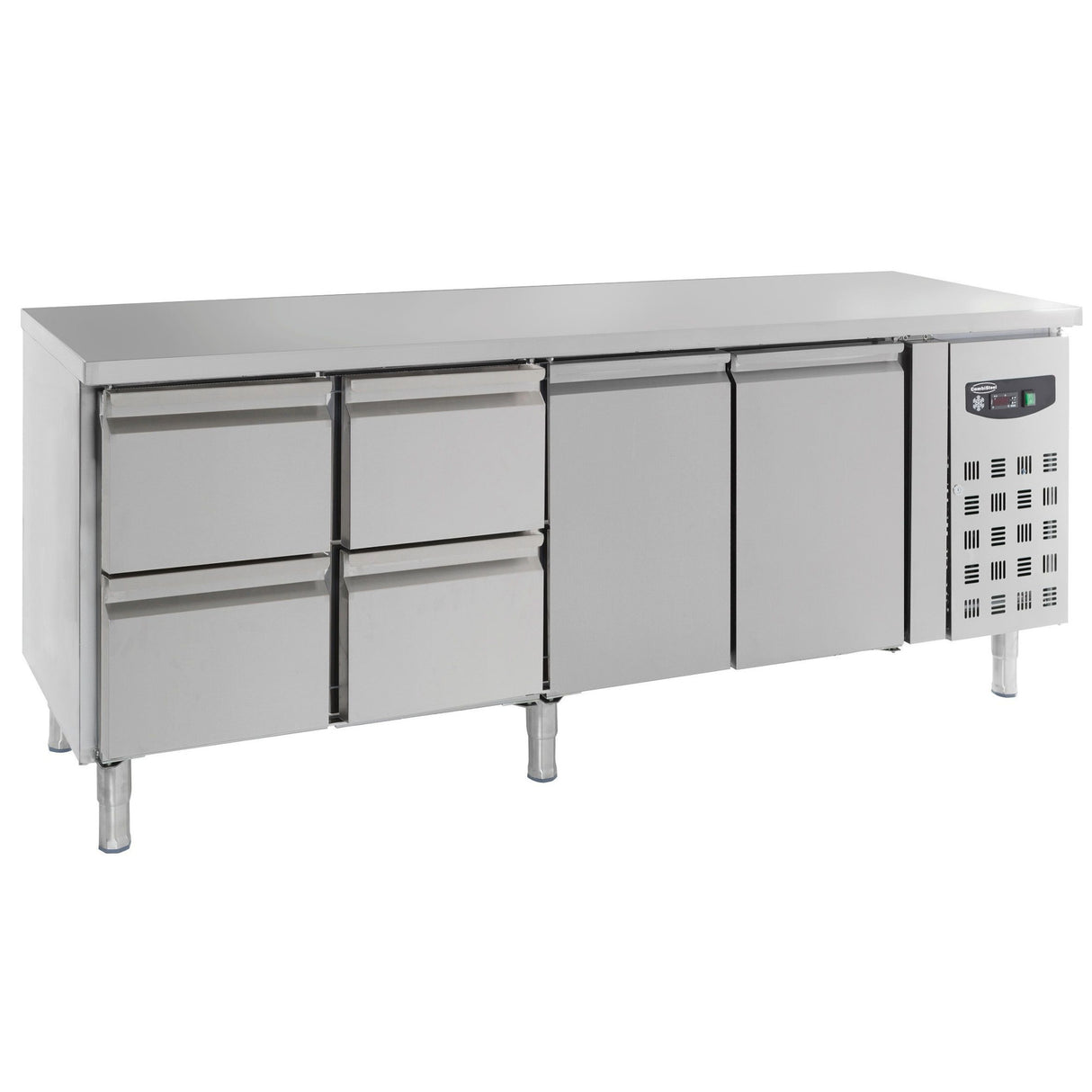 Combisteel Koelwerkbank | 553L | 2 deuren 4 laden | +2°C/+8°C | Geforceerd | 2230x700x850(h)mm | 7950.0220