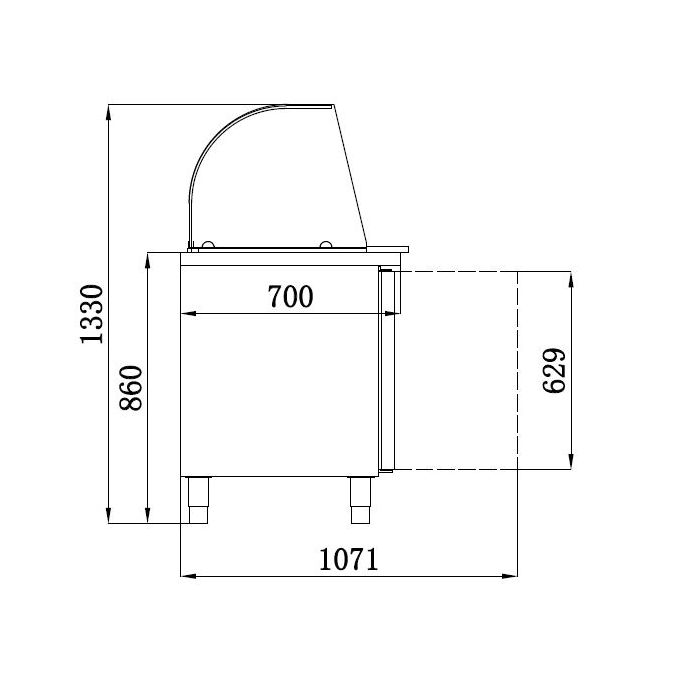 Combisteel gekoeld saladette | 2x 1/1 GN | +2°C/+8°C | Geforceerd | 1360x700x850(h)mm | 7950.0410