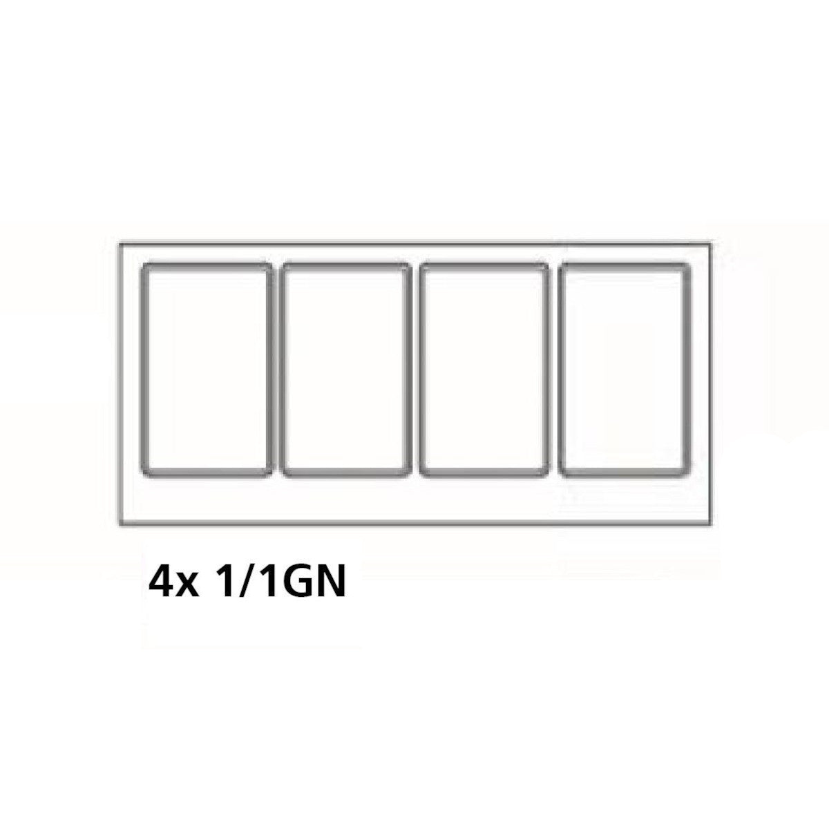 Combisteel gekoeld saladette | 4x 1/1 GN | +2°C/+8°C | Geforceerd | 1510x800x860/1365(h)mm | 7950.0420