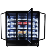 Glasdeur Koelkast | 1600L | Zwart | 0°C/+10°C | Geforceerd | Draaideuren | 1880x705x2050(h)mm