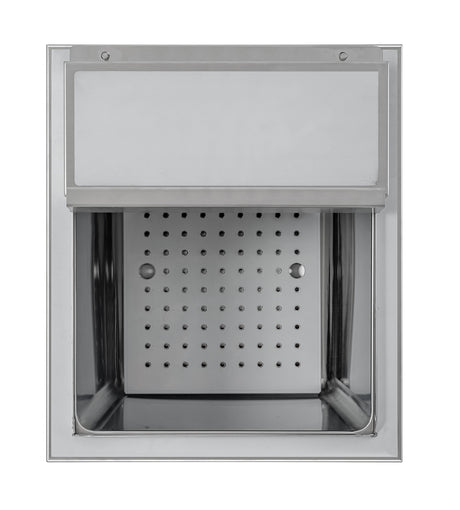 Inbouw-IJsbak | RVS | Schuifdeksel | Afvoeraansluiting | 380x446x524(h)mm