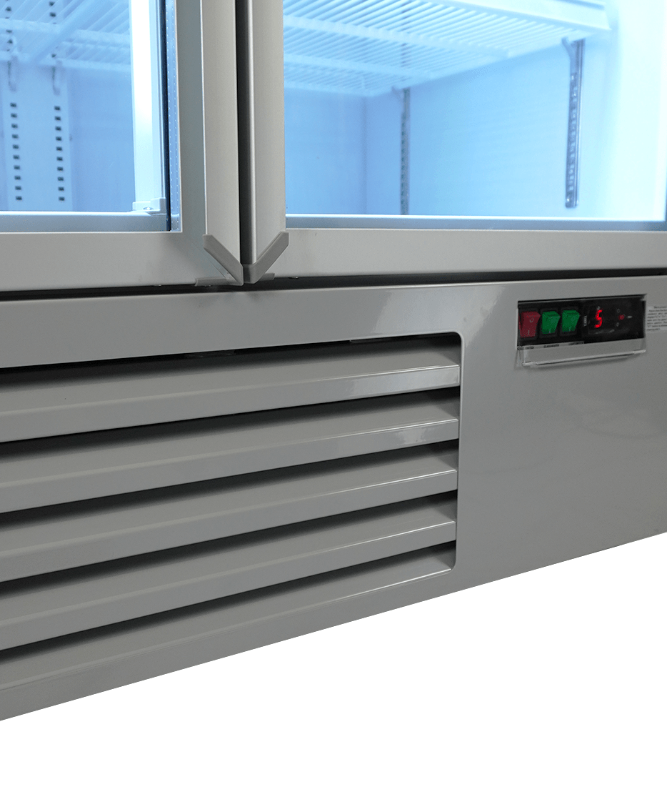 Glasdeur Koelkast Wit | 1000L | 2 Glasdeuren | 0°C/+10°C | Geforceerd | 1253x710x1997(h)mm