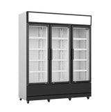 Glasdeur Koelkast Zwart/Wit | 1065L | 3 Glasdeuren | +1°C/+10°C | Geforceerd | 1600x610x1973(h)mm