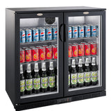 Barkoeler | 2 Glasdeuren | Zwart | 208L | 0°C/+10°C | Statisch + Ventilator | 900x520x900(h)mm