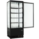 Koelvitrine | 98L | Zwart | 0°C/+12°C | 5 Niveaus | 428x386x1110(h)mm