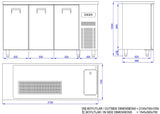 Vatenkoeler | PRO LINE | 3 Deuren | -2°C/+8°C | Geforceerd | Spoelbak (Rechts) | 2100x700x950(h)mm