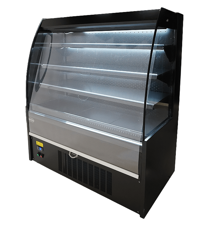 Wandkoeling zwart met nachtafdekking | 380L | 3 schappen | +2°C/+8°C | Geforceerd | 1300x660x1500(h)mm