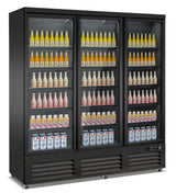 Glasdeur Koelkast | 1600L | Zwart | 0°C/+10°C | Geforceerd | Draaideuren | 1880x705x2050(h)mm