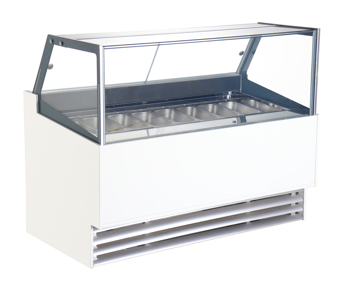 Schepijsvitrine BORNEO | 378L | 12x 5L | -16°C/-18°C | Geforceerd | 1610x880x1300(h)mm