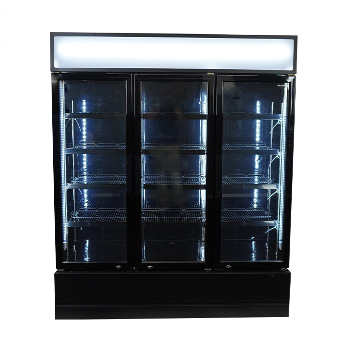 Glasdeur Koelkast Zwart | 1065L | 3 Glasdeuren | +1°C/+10°C | Geforceerd | 1600x610x1973(h)mm