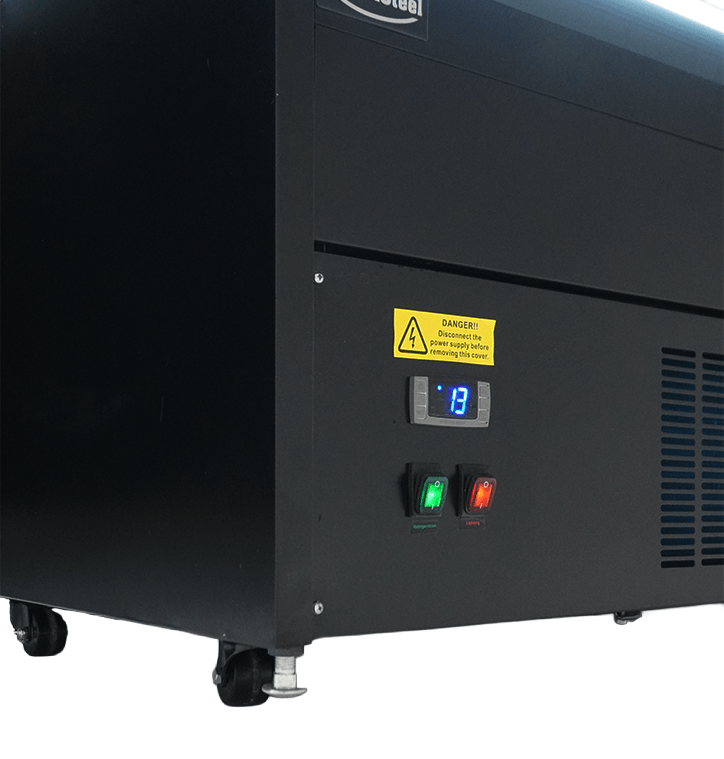 Wandkoeling zwart met nachtafdekking | 380L | 3 schappen | +2°C/+8°C | Geforceerd | 1300x660x1500(h)mm