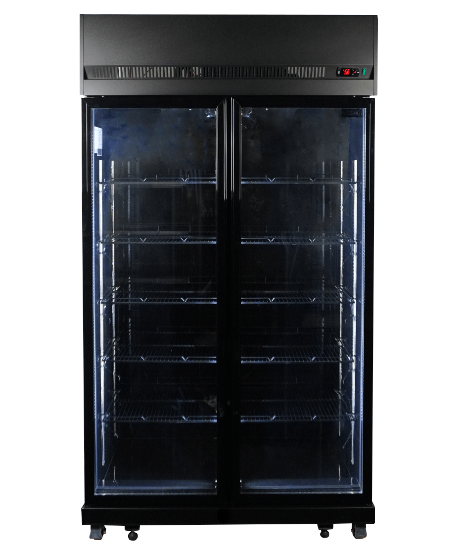 Glasdeur Koelkast Zwart | 770L | 2 Glasdeuren | 0°C/+10°C | Geforceerd | 1100x525x1911(h)mm