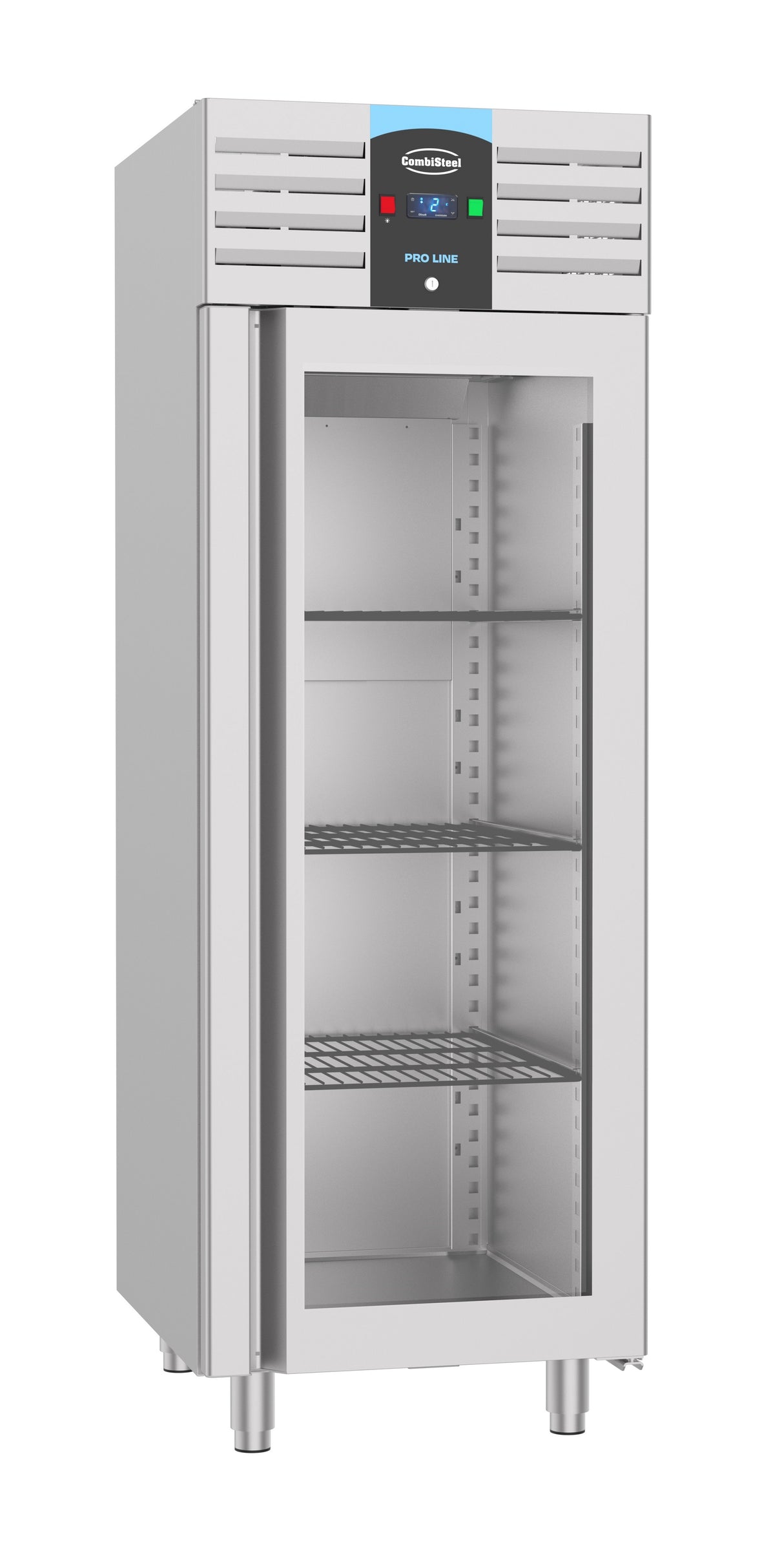 RVS Glasdeur Vrieskast | Mono Block | 700L | 1 Deur | -10°C/-22°C | Geforceerd | 700x810x2050(h)mm