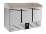 Pizzawerkbank | ENERGY LINE | 400L | 3 Deuren | +2°C/+8°C | Geforceerd | 1400x700x860/1015(h)mm