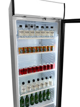 Drankenkoeling Wit | 382L | Glasdeur | +4°C/+10°C | Statisch + Ventilator | 595x650x2000(h)mm