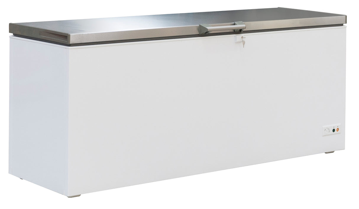 Vrieskist 635L | tot -18°C /-24°C| wit/RVS | klapdeksels | 1904x743x840(h)mm