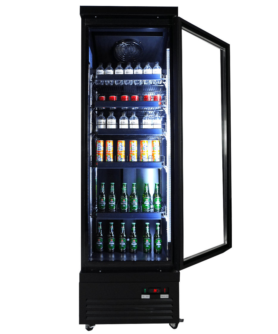Glasdeur Koelkast | 500L | Zwart | 0°C/+10°C | Geforceerd | 620x705x2050(h)mm