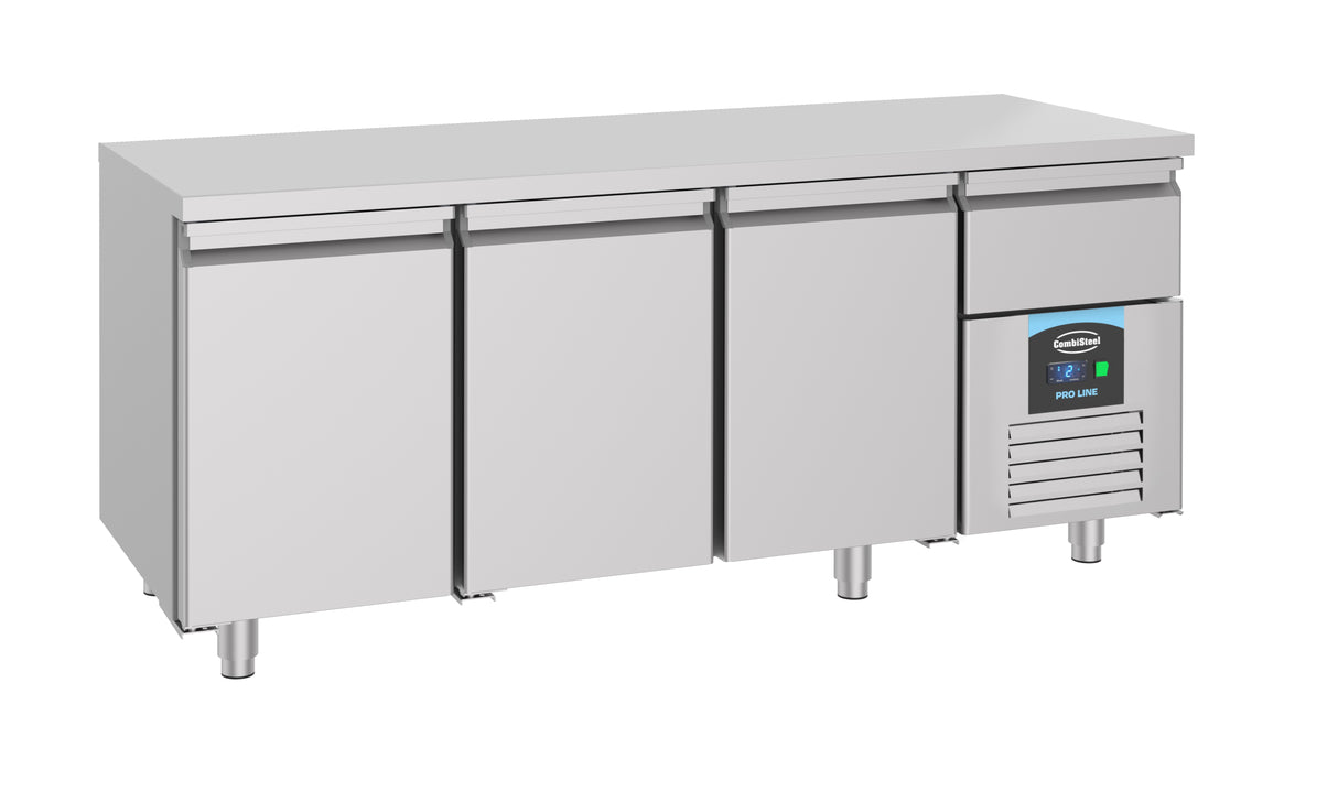 Koelwerkbank | 474L | 3 Deuren + 1 Lade | -2°C/+8°C | Geforceerd | 1865x700x850(h)mm