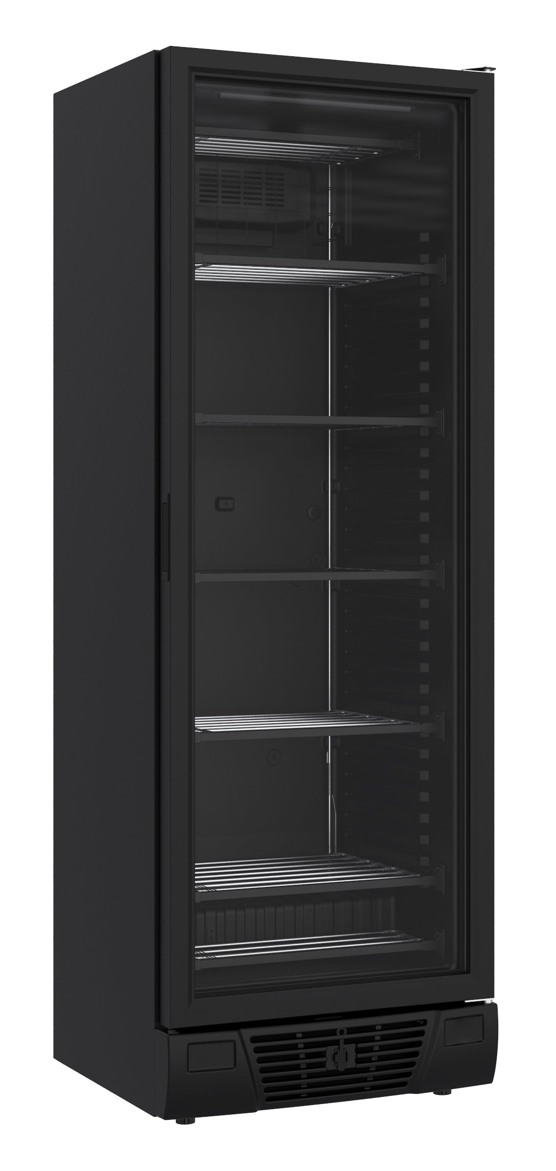 Glasdeur Vrieskast | Zwart | 382L | 1 Deur | -18°C/-24°C | Statisch | 640x670x1875(h)mm