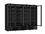 Glasdeur Vrieskast Zwart | 2120L | 4 Deuren | -18°C/-22°C | Geforceerd | 2550x775x2090(h)mm