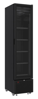 Drankenkoeling zwart | 348L | Glasdeur | +4°C/+10°C | Statisch met Ventilator | 450x656x2024(h)mm