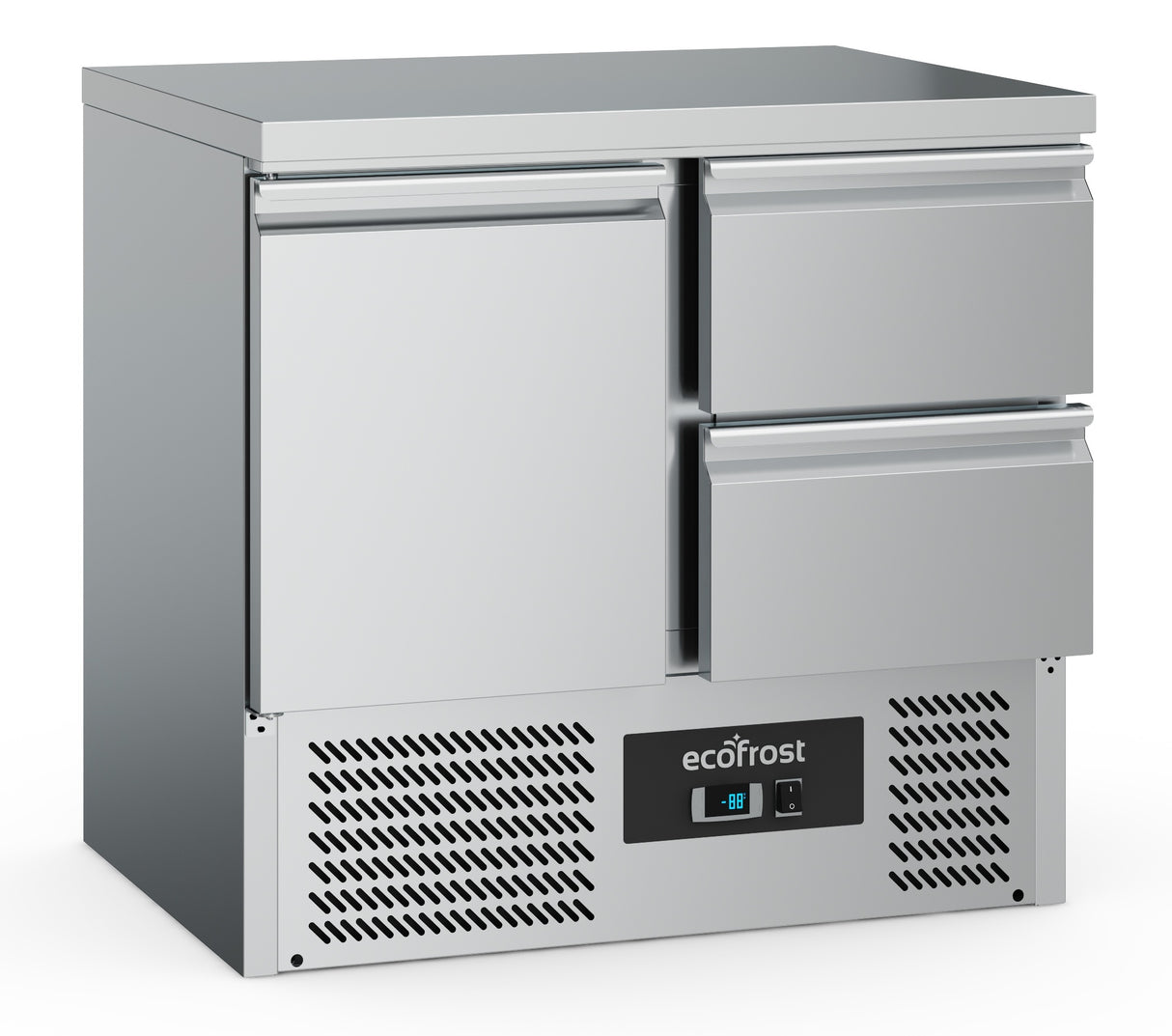 Koelwerkbank | 257L | 1 Deur met 2 Laden | +2°C/+8°C | Statisch met ventilator | 900x700x876(h)mm