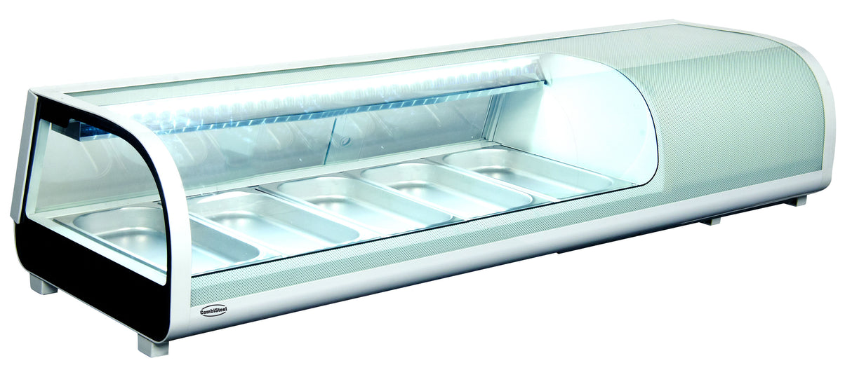 Sushivitrine | RVS | 52L | 5x 1/3 GN | 0°C/+12°C | Statisch | 1352x420x265(h)mm