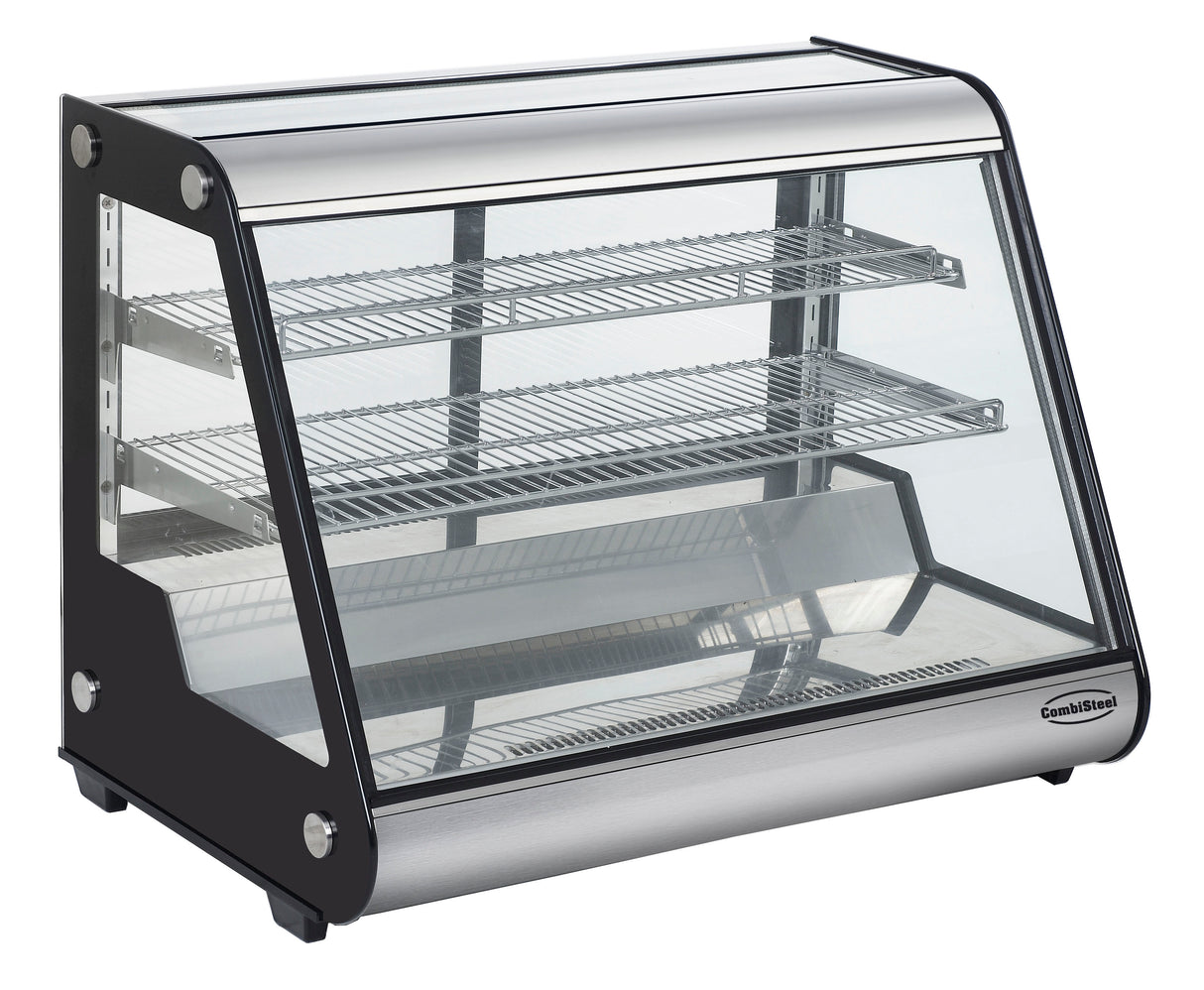 Koelvitrine | Zwart/Grijs | 160L | 3 Niveaus | 0°C/+12°C | Geforceerd | 875x578x678(h)mm