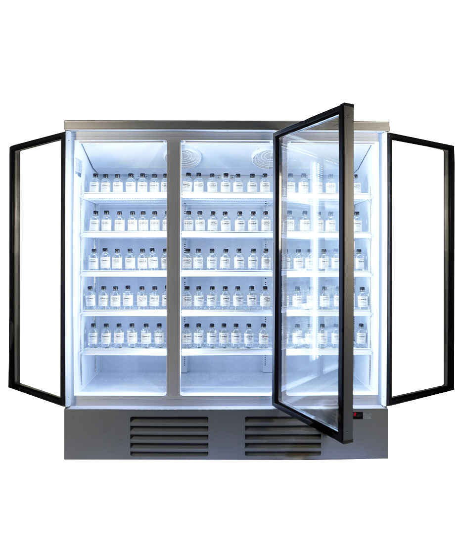 Glasdeur Koelkast Wit | 1530L | 3 Glasdeuren | 0°C/+10°C | Geforceerd | 1880x710x1997(h)mm