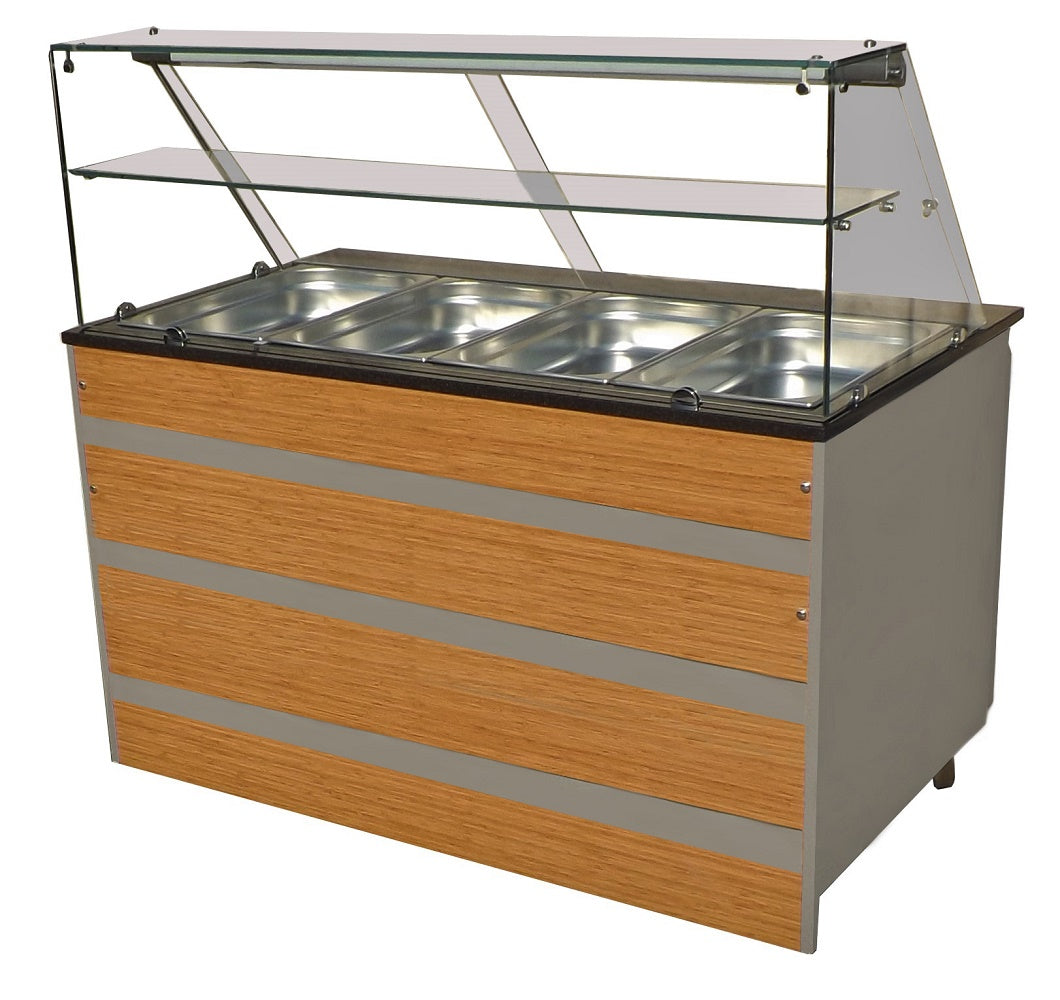 Gekoeld Buffet GN 4x 1/1 met led verlichting | Statisch | 230V | 1400x800x850/1350h)mm
