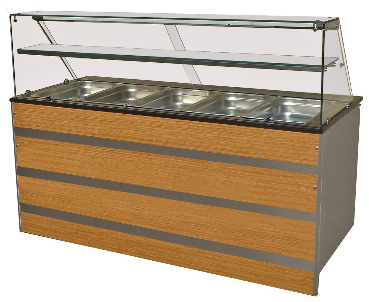 Gekoeld Buffet GN 5x 1/1 met led verlichting | Statisch | 230V | 1800x800x850/1350(h)mm