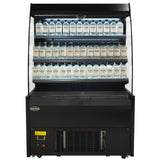 Wandkoeling zwart met nachtafdekking | 290L | 3 schappen | +2°C/+8°C | Geforceerd | 1000x660x1500(h)mm