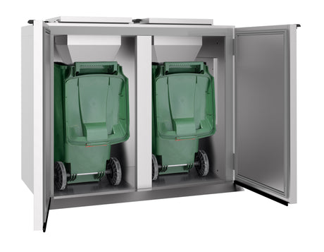 Afvalbakkoeler Dubbel (2x 240L-Container) | Incl. Koelunit | +2°C/+8°C | 0.35kW (230V) | 1740x980x1280(h)mm