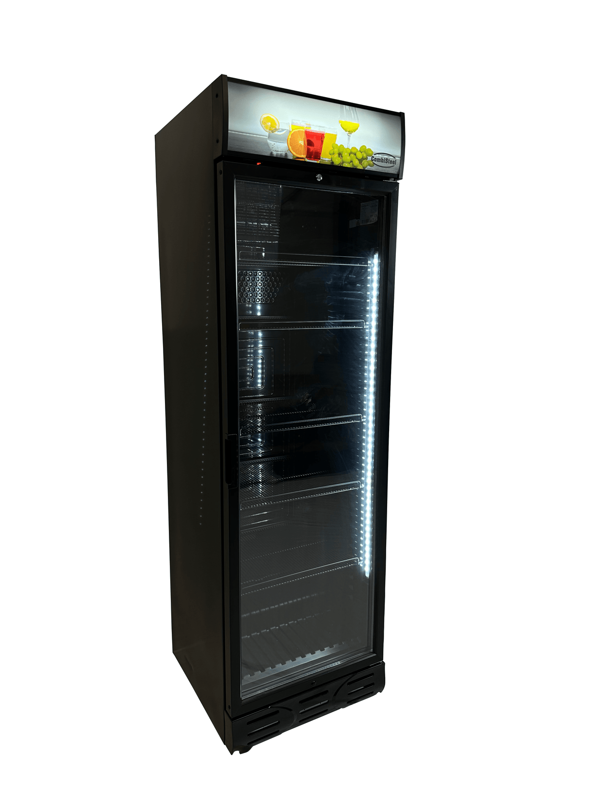 Drankenkoeling Zwart | 382L | Glasdeur | +4°C/+10°C | Statisch met Ventilator | 595x650x2000(h)mm