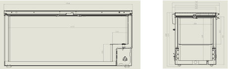 Vrieskist 635L | tot -18°C /-24°C| wit/RVS | klapdeksels | 1904x743x840(h)mm