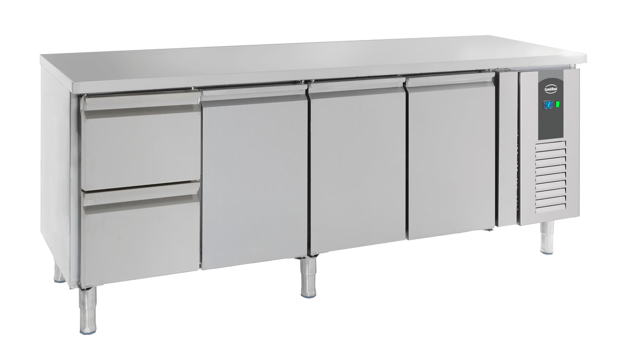 Koelwerkbank | 553L | 3 deuren 2 laden | +2°C/+8°C | Geforceerd | 2230x700x850(h)mm