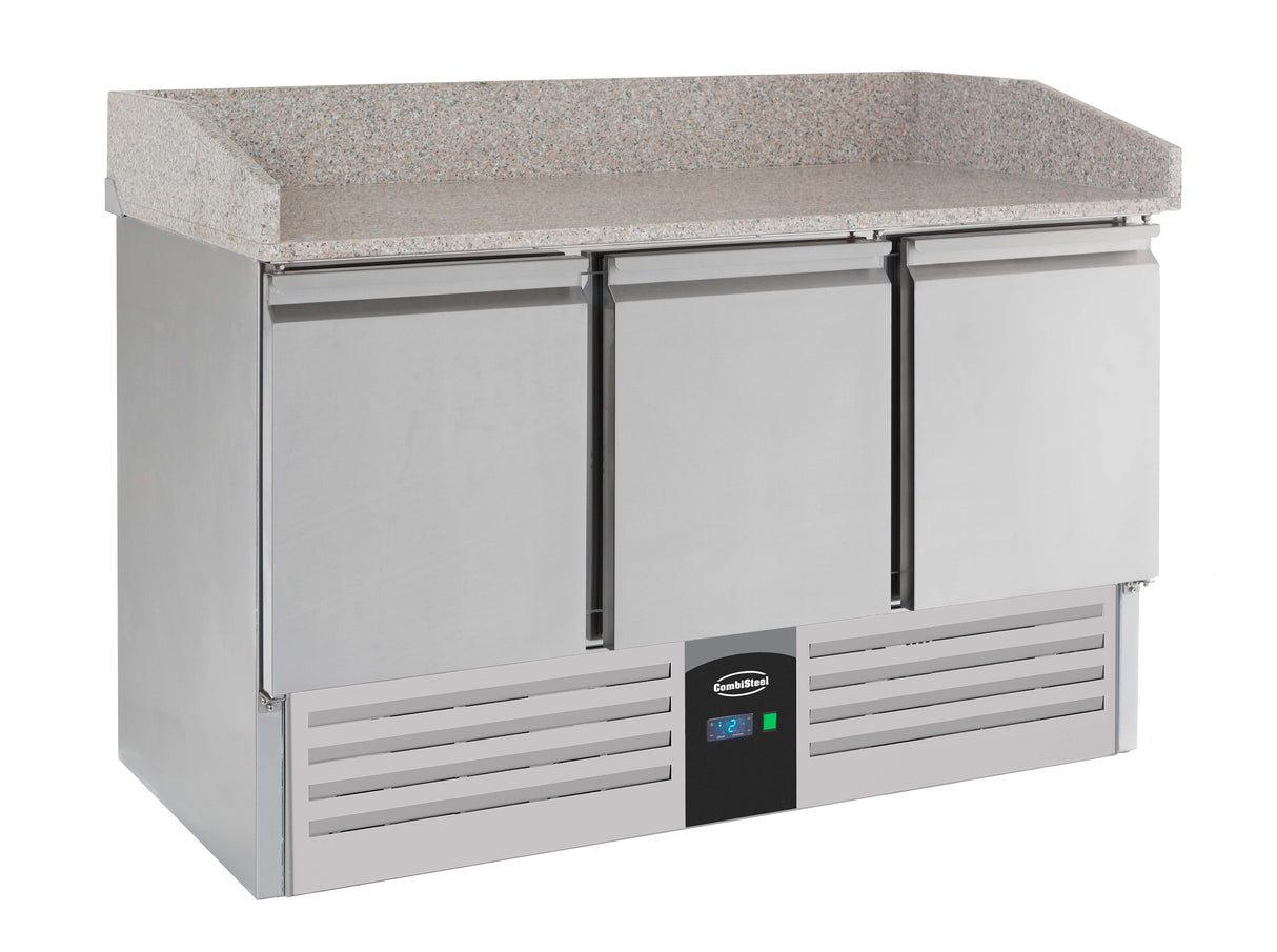 Pizzawerkbank | 350L | 3 Deuren | +2°C/+8°C | Statisch met Ventilator | 1400x700x1020(h)mm