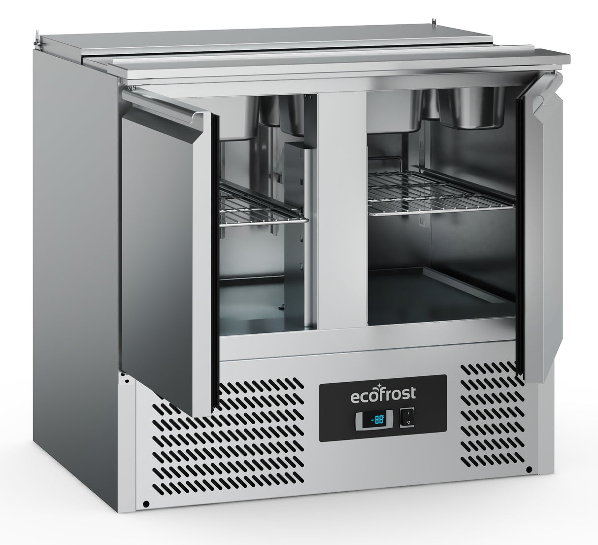 Gekoeld saladette | 2x 1/1 GN + 3x 1/6 GN | +2°C/+8°C | Statisch met ventilator | 900x700x870(h)mm