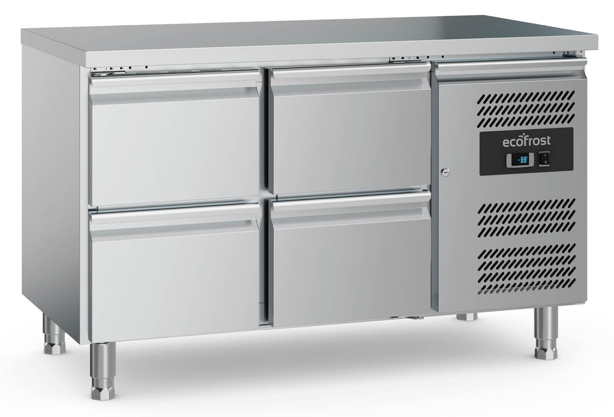 Horeca Koelwerkbank | 282L | 4 laden | +2°C/+8°C | Geforceerd | 1360x700x850(h)mm