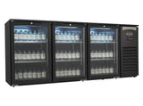 Barkoeler Glasdeuren | Zwart | 470L | +2°C/+10°C | Geforceerd | 1988x520x860(h)mm
