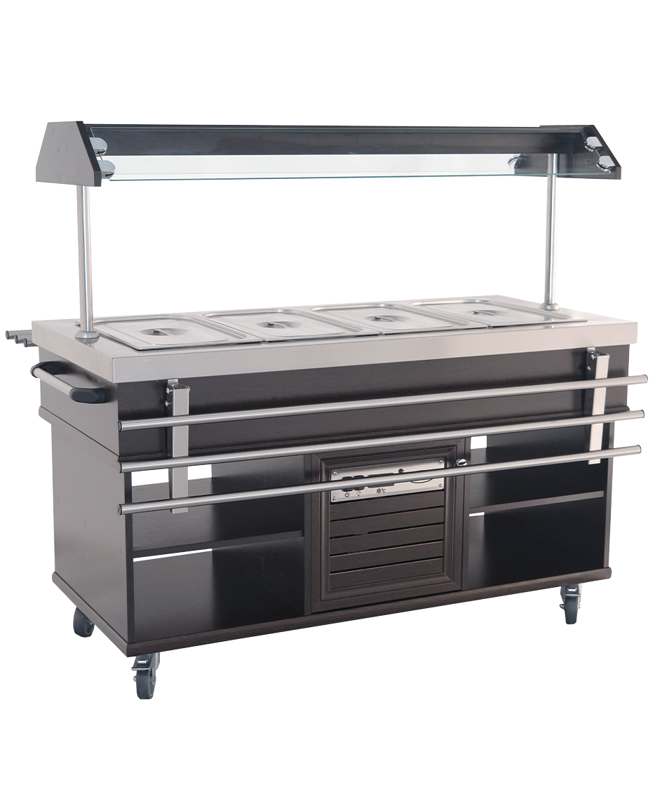 Gekoeld Buffet | 4x 1/1 GN | +4°C/+8°C | Statisch | Verlichte Kap | 1500x700x1400(h)mm