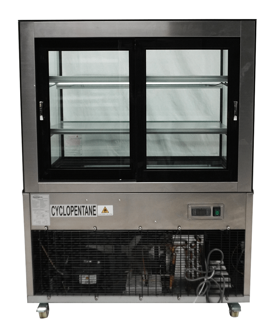 Koelvitrine | 270L | Zwart/RVS | +2°C/+8°C | 3 Schappen | 915x675x1210(h)mm